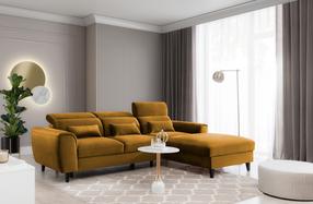 Kampinė sofa Foble Loco 45, geltona sp., dešininė, 196 x 267 cm x 100 cm