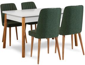 Valgomojo komplektas Kalune Design Costa 1070 - 1 AB, balta sp./žalia sp./pušies sp.