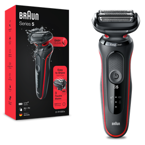 Barzdaskutė Braun Series 5 51-R1000s, li-ion, juoda sp./raudona sp.