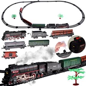 Žaislinis traukinys su bėgiais Steam Train, juoda sp.