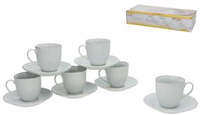 Tase ar apakštasi Kitchen&GO, balta krās./sudraba krās., 0.180 l