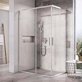 Dušas kabīne Ravak Blix Slim BLSRV2K-80 X1XM40C00Z1, kvadrātveida, bez paliktņa, 80 cm, caurspīdīga krās./sudraba krās./rūdītais