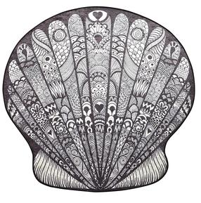 Коврик для ванной Foutastic Maris 359CHL4295, белый цв./черный цв., 120 см x 120 см, Ø 120 см