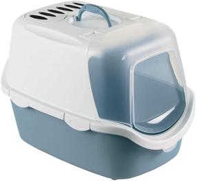 Закрытый кошачий туалет Zolux Cathy Easy Clean 590002BAC, синий цв./белый цв., закрытый, 56 см x 40 см x 40 см
