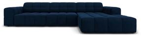 Kampinė sofa Micadoni Home Jennifer Velvet, tamsiai mėlyna sp., dešininė, 284 x 166 cm x 70 cm