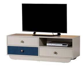 TV staliukas Kalune Design Casablanca, mėlyna sp./balta sp., 140 cm x 41 cm x 48 cm