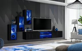 Sekcija ASM Switch XXII, juoda sp., 210 cm x 120 cm x 40 cm