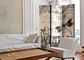 Aizslietnis Artgeist Vintage Correspondence Paravent499, daudzkrāsaina, 135 cm x 172 cm