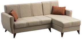 Kampinė sofa - lova Hanah Home Zaden 730MST1310, smėlio sp., 130 x 218 cm x 86 cm