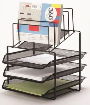 Dokumentu plaukts Q-Connect Letter Sorter And File Tray, melna krās.