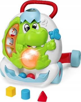 Bērnu stumjamā rotaļlieta - staiguļi, dinozaurs Chicco Move & Grow 2in1, 43 cm, daudzkrāsaina