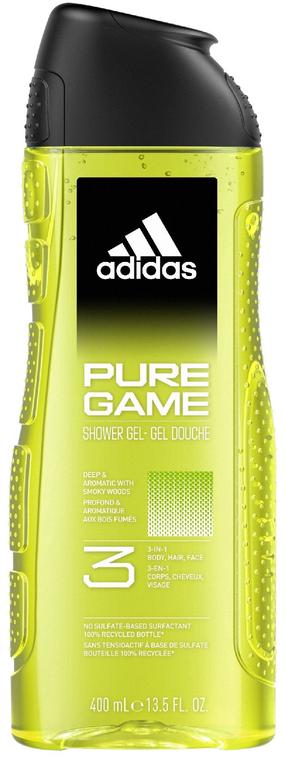 Ķermeņa mazgāšanas želeja vīriešiem Adidas Pure Game, 400 ml