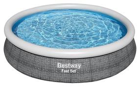 Бассейн, надувной Bestway Fast Set 57443, серый цв., 366 x 76 см