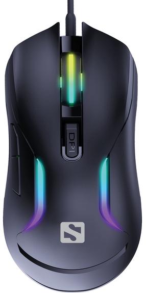 Vadu spēļu pele Sandberg LightFlow 6D 640-27, melna krās.