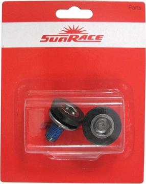Švaistiklio varžtai SunRace Bas15 M8 CHWH159, plastikas/metalas, juoda sp./chromo sp., 2 vnt.