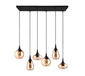 Светильник потолочный Trio Lumina, E14, 6 x 40 Вт, янтарный цв. / черный цв.