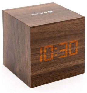 Stalinis kvarcinis laikrodis Evelatus Multifunctional Clock EMC02, ruda sp., 15 cm x 15 cm