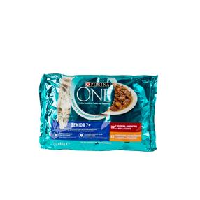 Mitrā kaķu barība Purina One Senior, liellopa gaļa, 0.085 kg x 4 gab.