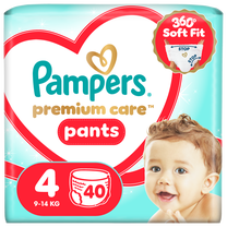Sauskelnės-kelnaitės Pampers Premium Care Pants, 4 dydis, 9 - 14 kg, 40 vnt.