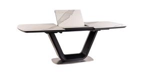 Stalas išskleidžiamas Modern Armani, balta sp./juoda sp., 160 - 220 cm x 160 cm x 90 cm