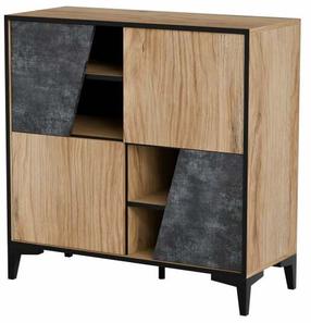 Komoda Ovo, pilka/rusva, 38 cm x 90 cm x 90 cm