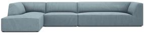 Kampinė sofa Micadoni Home Ruby 5 Seats, žydra sp., kairinė, 366 x 180 cm x 69 cm