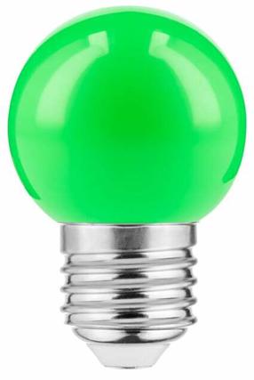 Лампочка GTV LD-B45C01W-GR LED, B45C, зеленый цв., E27, 1 Вт, 50 лм