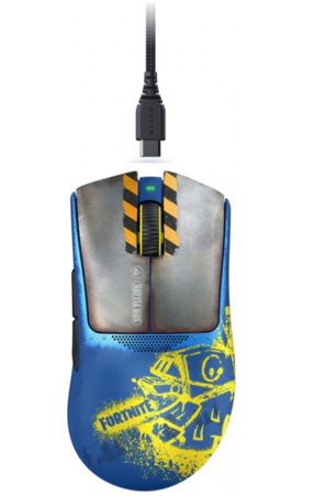 Belaidė žaidimų pelė Razer DeathAdder V3 Pro Fortnite Edition, 2.4 ghz / bluetooth / usb, mėlyna