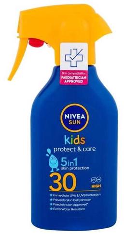 Спрей для ухода за загаром для тела Nivea Kids Protect & Care 5In1 SPF30, 270 мл