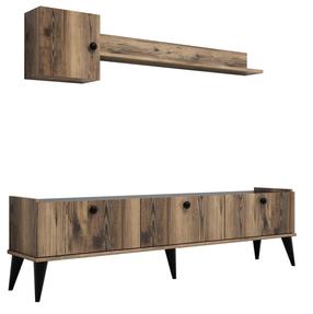 Svetainės baldų komplektas Kalune Design Lidya, vidaus, riešuto sp.
