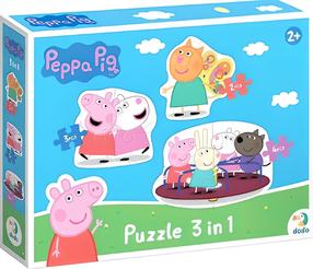 Пазл Dodo Peppa Pig 3in1, 28 см x 24 см, 9 шт., многоцветный