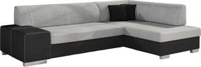 Kampinė sofa Fabio Sawana, juoda sp./pilka sp., dešininė, 167 x 268 cm x 73 cm