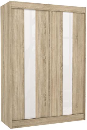 Spinta ADRK Karen, balta sp./sonoma ąžuolo sp., 150 cm x 61 cm x 215 cm