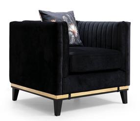 Tugitool Hanah Home Bellino, must v., 83 cm x 85 cm x 75 cm