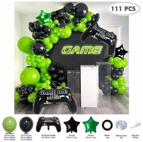 Balonu komplekti figūriņa/apaļš Sezona Game On, melna krās./zaļa krās., 111 gab.
