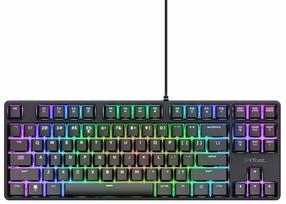 Vadu spēļu tastatūra Trust GXT 864 Cada TKL, Angļu (US), melna krās.