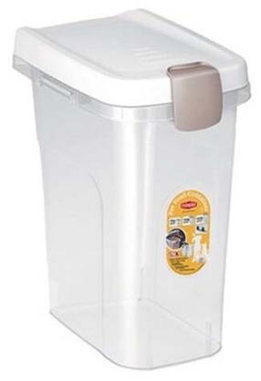 Dėžė gyvūnų ėdalui laikyti Stefanplast, 15 l, 33 x 22 x 41 cm, skaidri sp./balta sp.