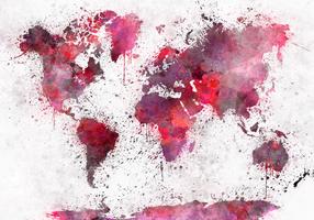 Фотообои Artgeist World Map: Red Watercolors, 150 см x 105 см