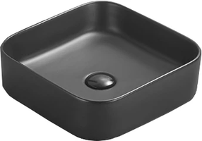 Умывальник для ванной комнаты Mexen Vena 22193785, керамика, 37.5 см x 37.5 см x 11 см, черный цв.