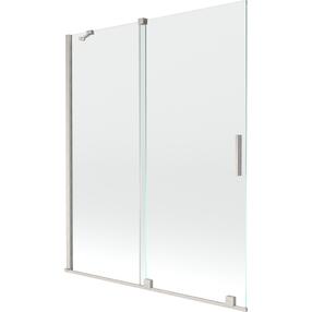Vonios sienelė Mexen Velar, 140 cm x 150 cm, brushed nickel sp./skaidrus