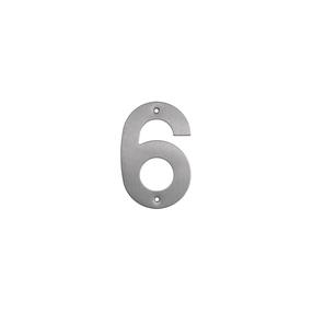 Durvju numurs "6" Haushalt SS-6, 14.4 cm x 9.6 cm, tērauds/nerūsējošais tērauds, nerūsējošā tērauda krās.
