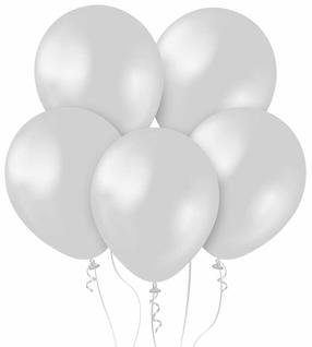 Balonu komplekti ovāls Kalisan Metallic, sudraba krās., 50 gab.