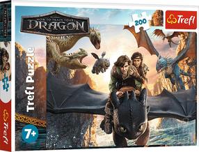 Пазл Trefl Toothless And Friends Dragons 13348, 34 см x 48 см, 200 шт., многоцветный