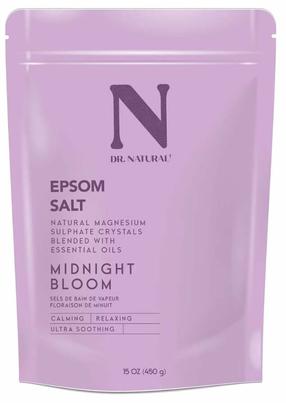 Vonios druska Dr. Natural Epsom Midnight Bloom, 450 g