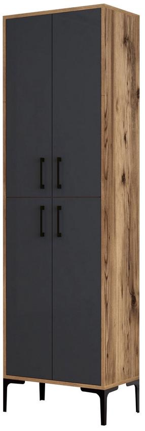 Laisvai pastatoma vonios spinta Kalune Design Berlin A, ruda sp./pilka sp., 35 cm x 60 cm x 200 cm