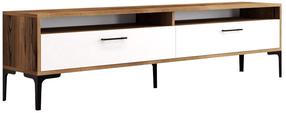 TV staliukas Kalune Design Istanbul 2, balta sp./riešuto sp., 180 cm x 47 cm x 35 cm