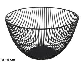 Puu- ja juurviljakorv Kitchen&GO, metall, 24.5 cm x 24.5 cm x 24.5 cm, must v.