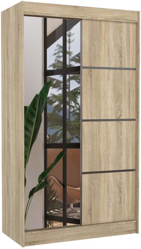 Spinta ADRK Gilton, sonoma ąžuolo sp., 61 cm x 120 cm x 215 cm, su veidrodžiu