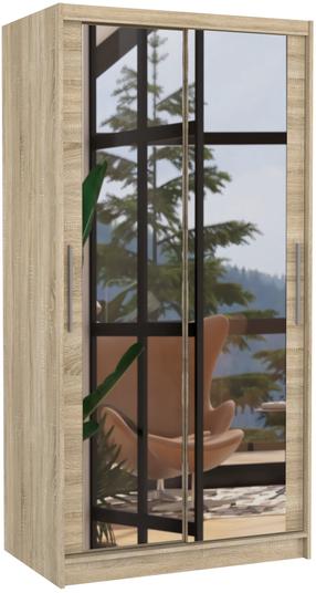 Spinta ADRK Nevio, medžio sp., 100 cm x 58 cm x 200 cm, su veidrodžiu
