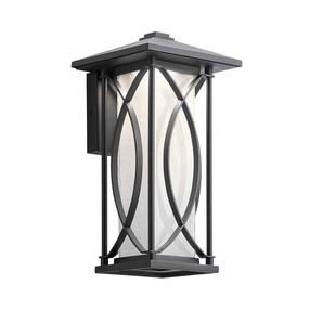 Āra sienas lampa Quintiesse Ashbern, 60W, E27, IP44, melna krās., 16.5 cm x 32.3 cm